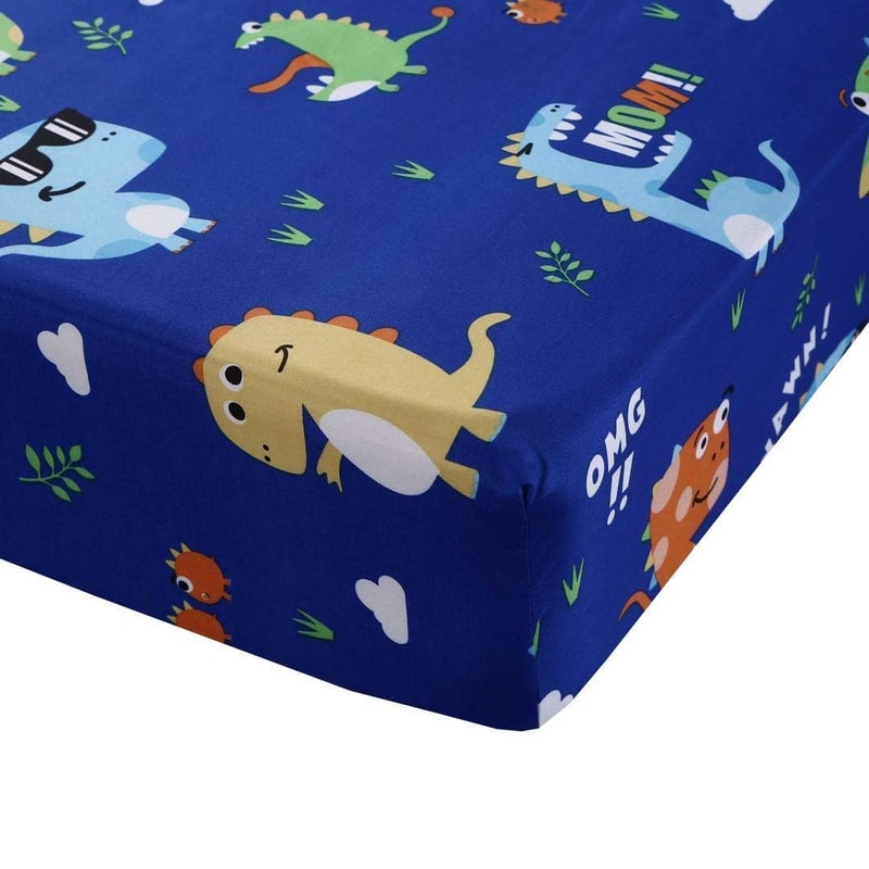 SDIII 4PCS Cute Dinosaur Sheets Set Queen, Soft Microfiber Dinosaur Sheets Queen Size, Dino Bed Sheet for Boys Girls Kids and Teens All Season - Image 3